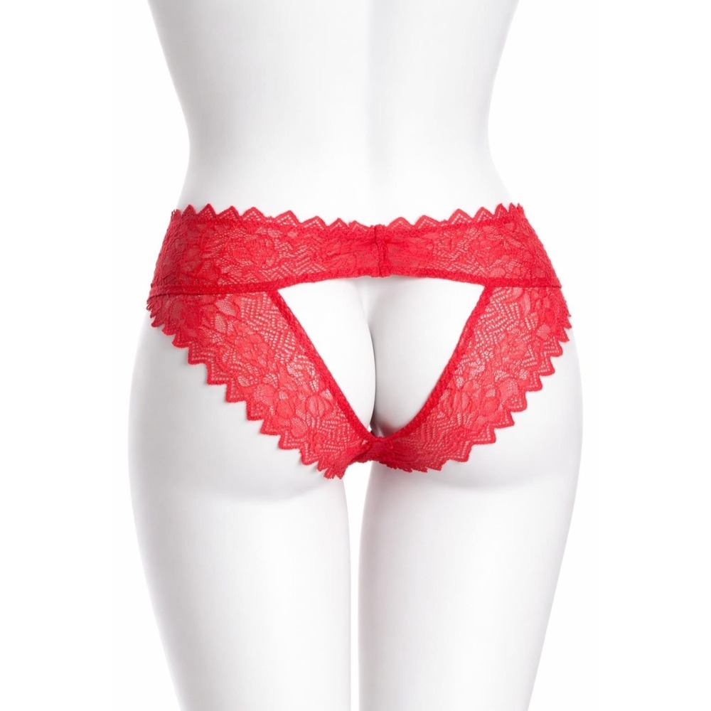 Cosabella Red Lace Open Back Cheeky Panty Sexy Italian Lace Lingerie M NEW